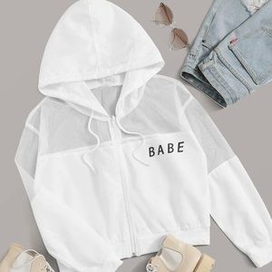 🤍 white mesh nylon jacket 🤍